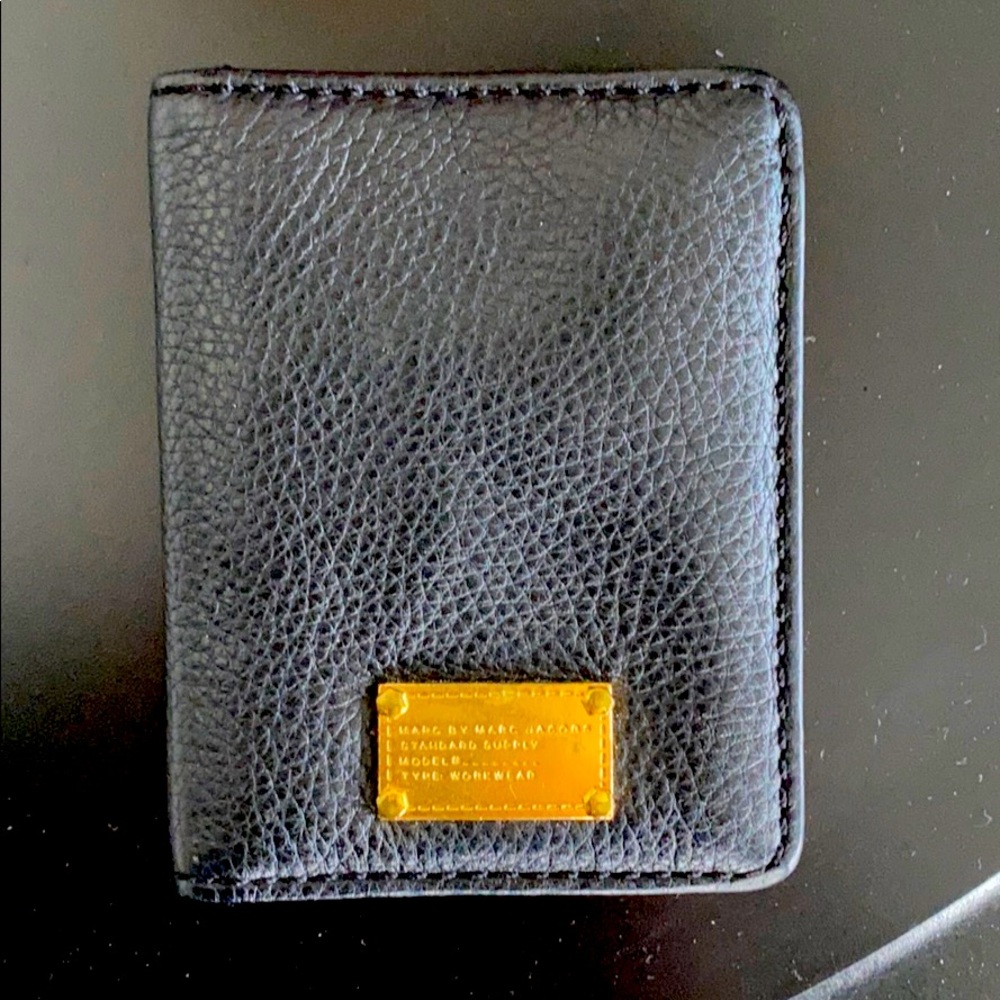 Marc Jacobs black leather card case